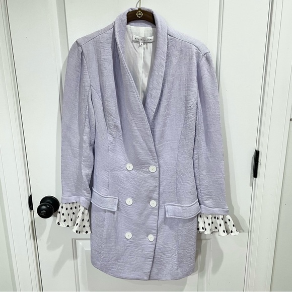 Endless Rose Jackets & Blazers - Like New Lavender Endless Rose longline blazer w/ polka dot ruffle sleeve